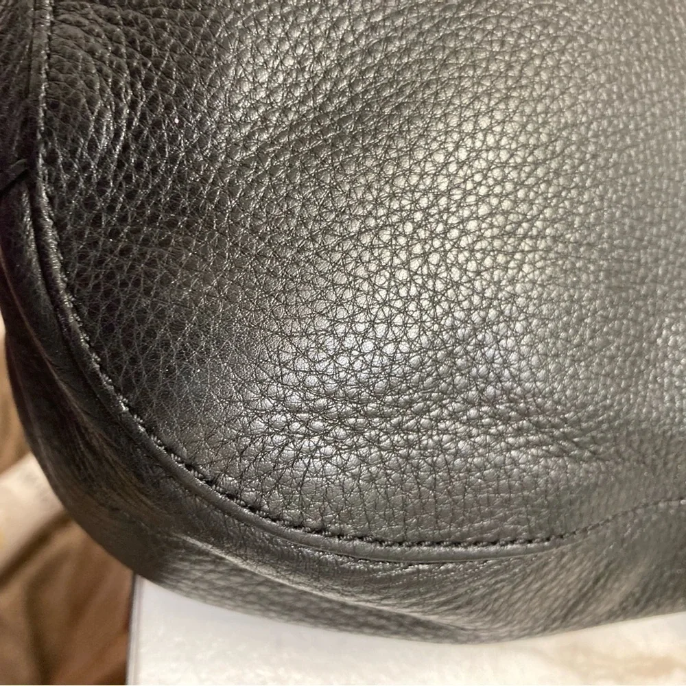 Michael kors soft black pebbled leather two way top handle crossbody bag